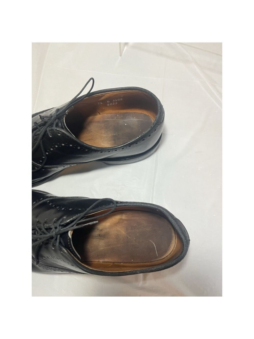 Allen Edmonds 9.5 B Mens Dress Shoes Hale Black Leather Brocade Oxfords ($425) - Picture 4 of 15